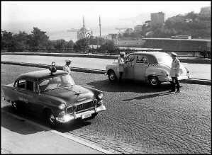 Στα 1950 - Θέα του Βοσπόρου από την MACKA..Στο βάθος το γήπεδο Mithatpasa ή Dolmabahce.